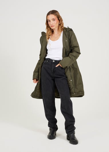 Brave Soul Khaki Shower Resistant Padded Parka Jacket