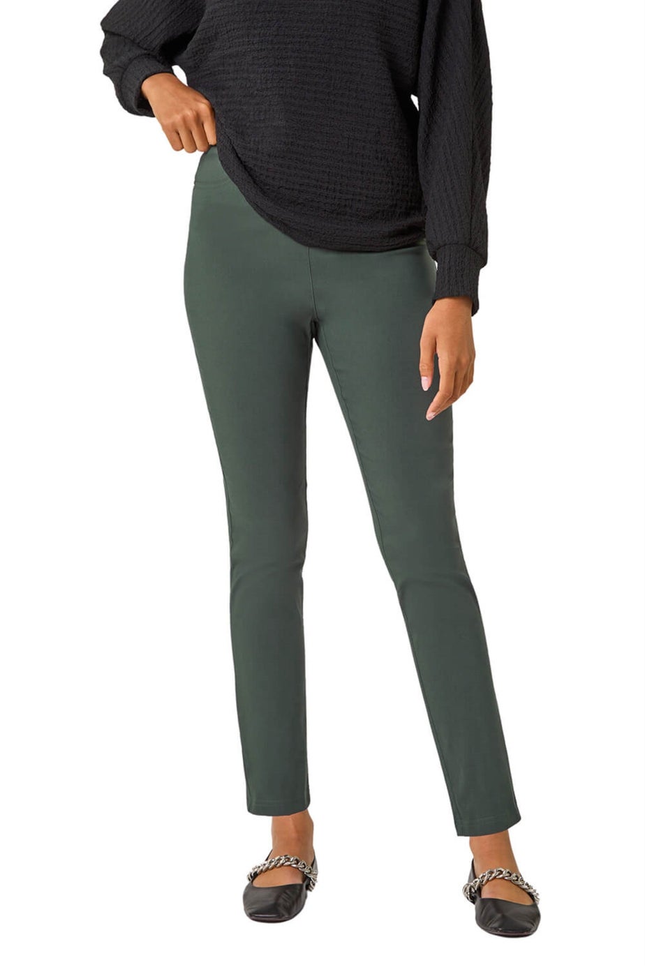 Roman Forest Green Bengaline Stretch Jean Trouser