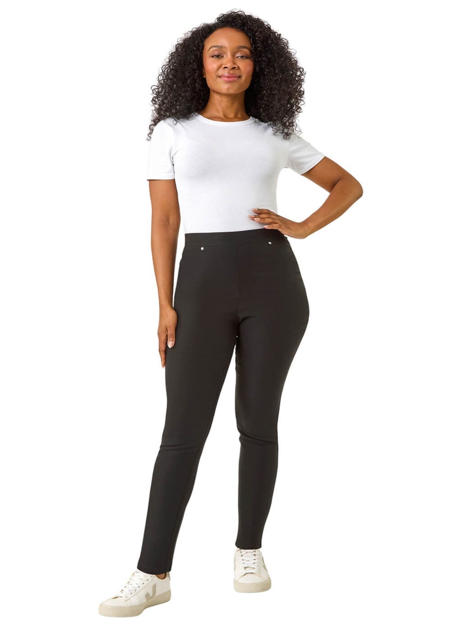 Roman Black Petite Bengaline Stretch Jean Trouser