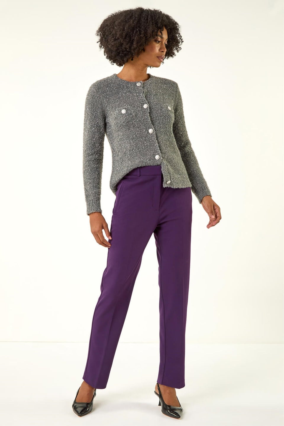 Roman Plum Straight Leg Stretch Trouser