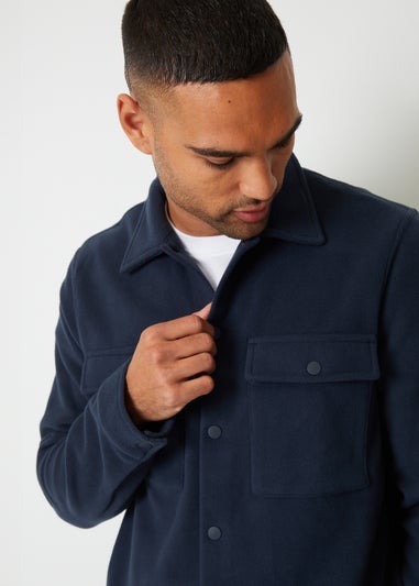 Threadbare Navy Microfleece Shacket