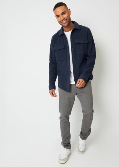 Threadbare Navy Microfleece Shacket