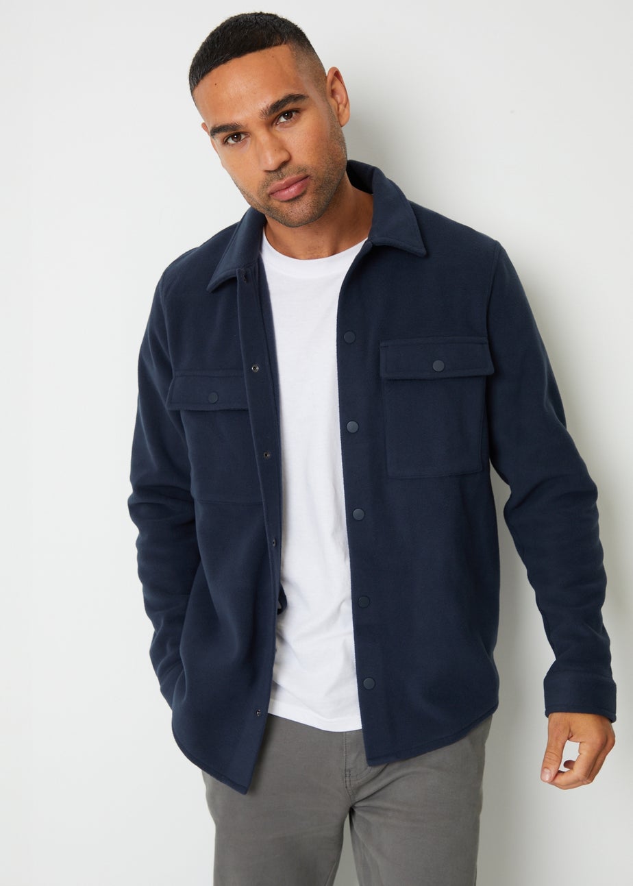 Threadbare Navy Microfleece Shacket