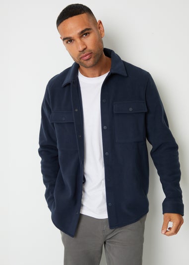 Threadbare Navy Microfleece Shacket