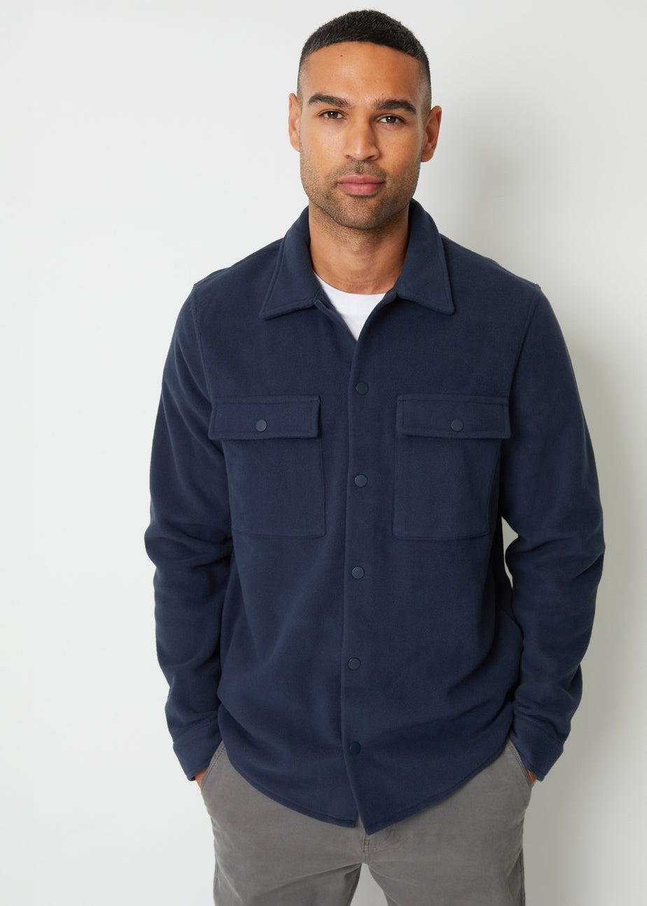 Threadbare Navy Microfleece Shacket