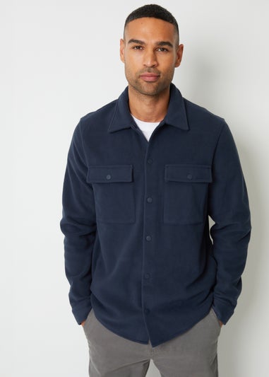 Threadbare Navy Microfleece Shacket