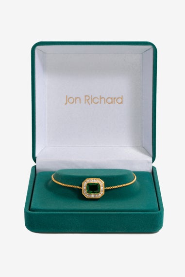 Jon Richard Gold Plated And Emerald Toggle Bracelet  - Gift Box