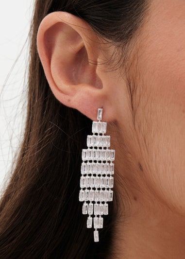 Jon Richard Silver Plated Crystal Statement Drop Earring