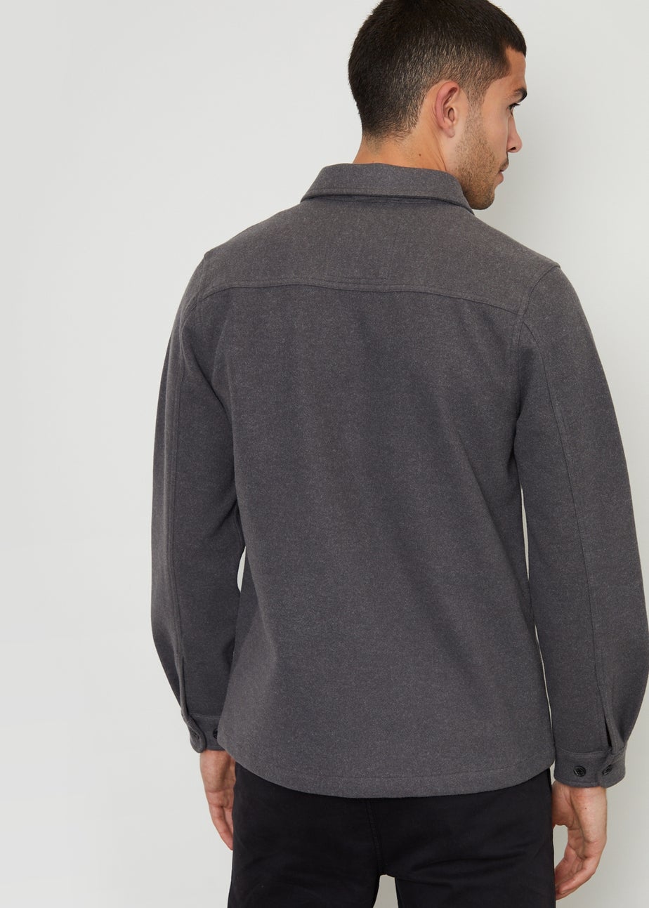 Threadbare Charcoal Faux Wool Button Up Shacket