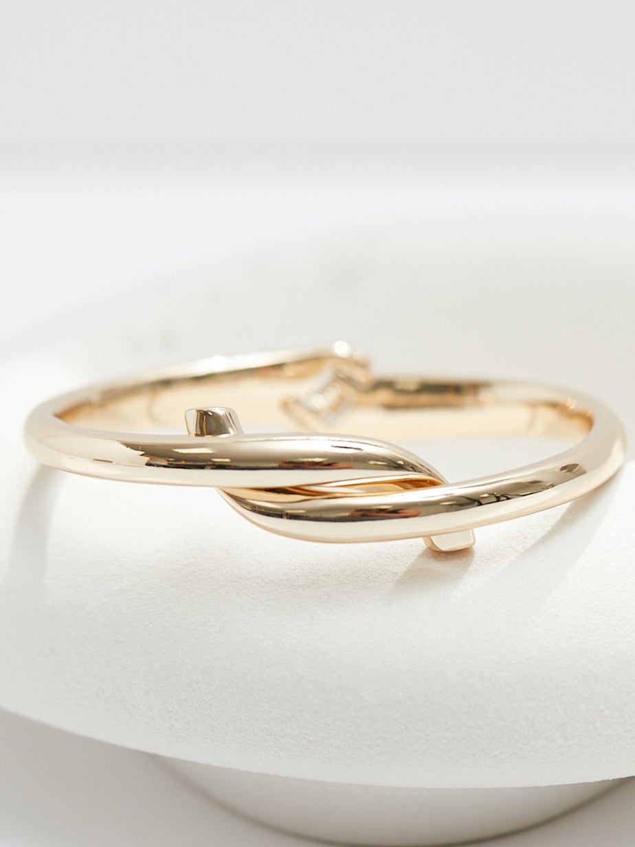Jon Richard Gold Plated Polished Twisted Bangle Bracelet