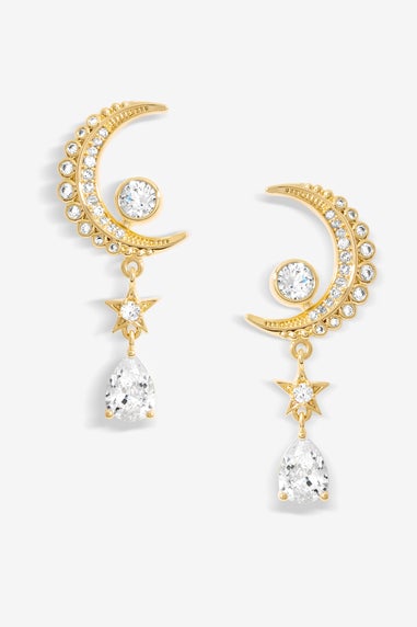 Jon Richard Gold Plated Cubic Zirconia Celestial Earrings