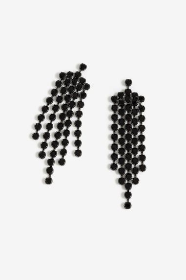 Jon Richard Hematite Plated Jet Waterfall Earrings