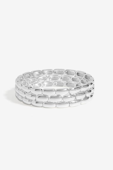 Jon Richard Silver Plated Polished Chain Stretch Bracelet