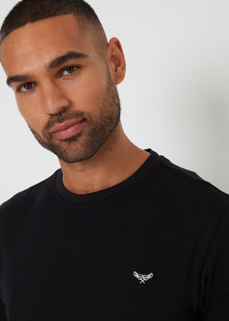 Threadbare Black Dray Shortie Check Pyjama Set