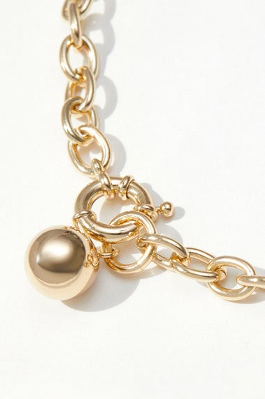 Jon Richard Gold Plated Polished Ball Necklace