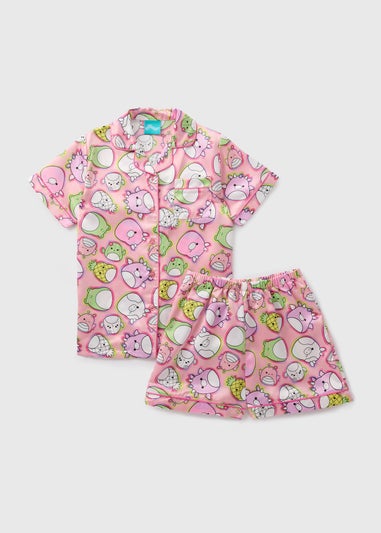 Squishmallows Girls Pink Satin Pyjama Set (7-13yrs)