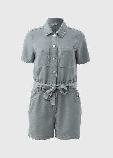 Green Denim Playsuit