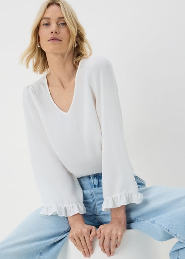 Ivory Frill Sleeve Blouse