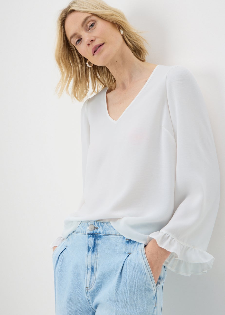 Ivory Frill Sleeve Blouse