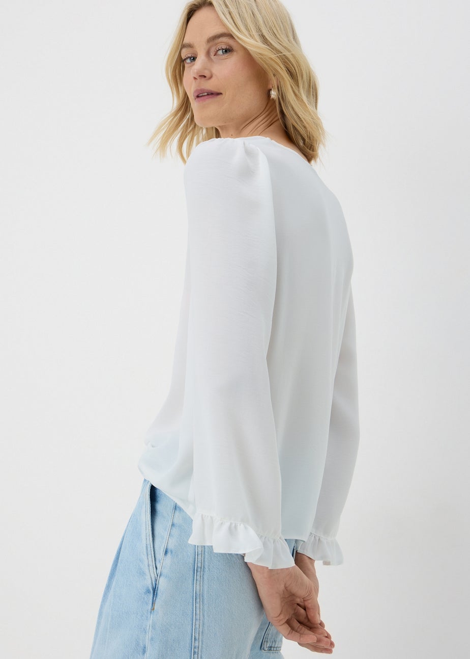 Ivory Frill Sleeve Blouse
