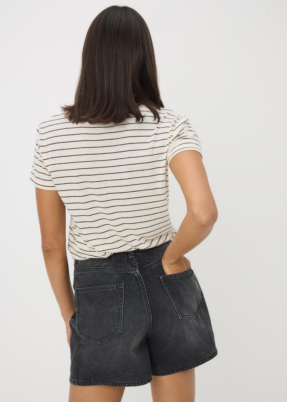 Black High Waisted Denim Shorts