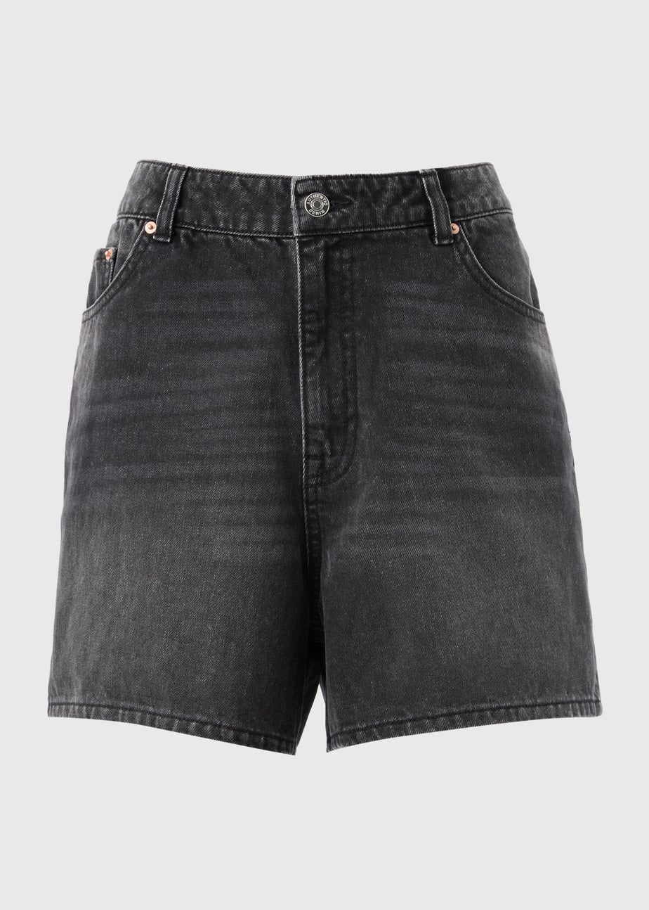 Black High Waisted Denim Shorts