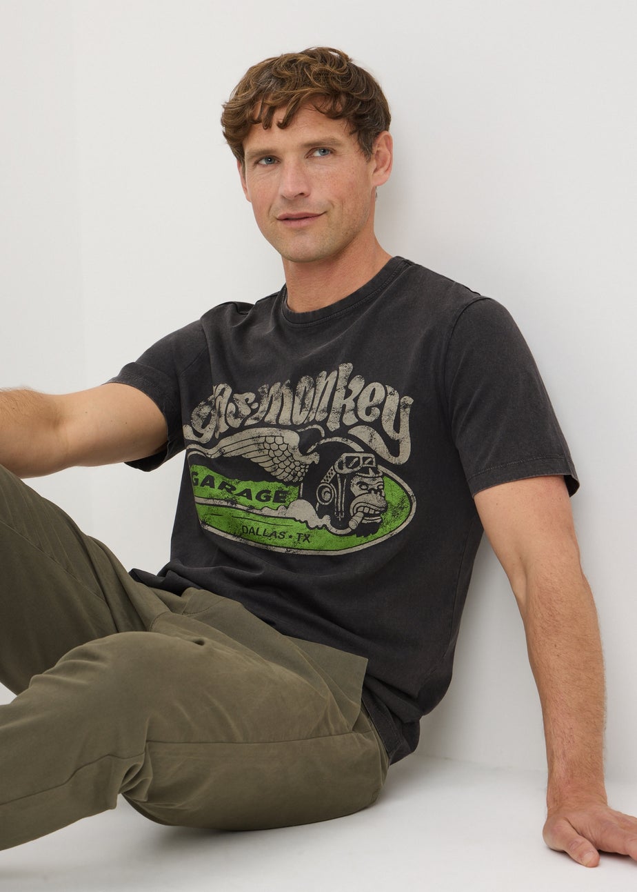 Charcoal Washed Gas Monkey T-Shirt