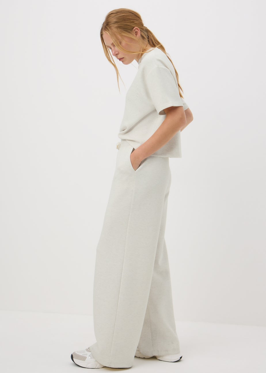 Souluxe Oatmeal Wide Leg Jogging Bottoms