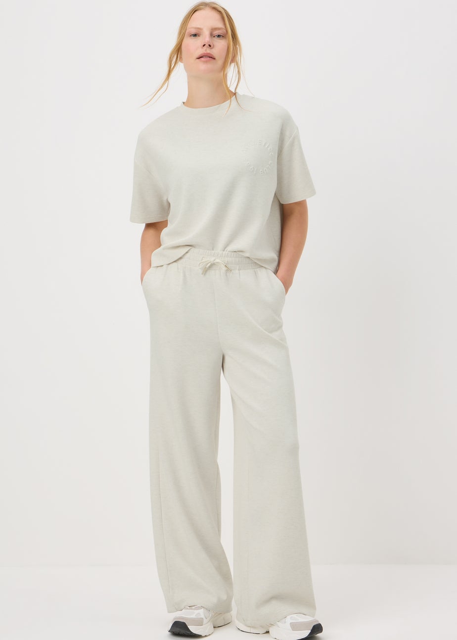 Souluxe Oatmeal Wide Leg Jogging Bottoms