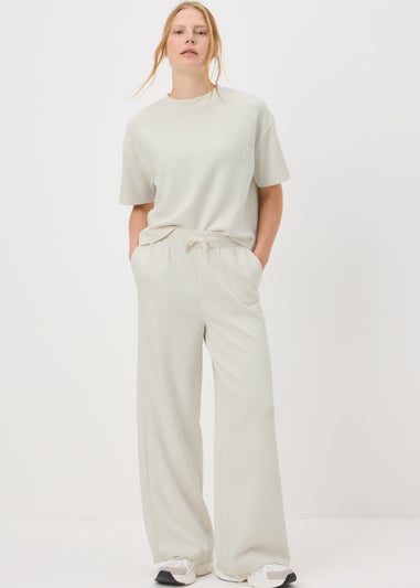 Souluxe Oatmeal Wide Leg Jogging Bottoms