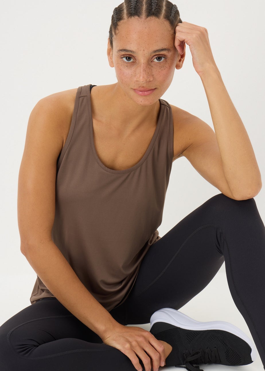 Souluxe Mocha Mesh Sports Vest Top
