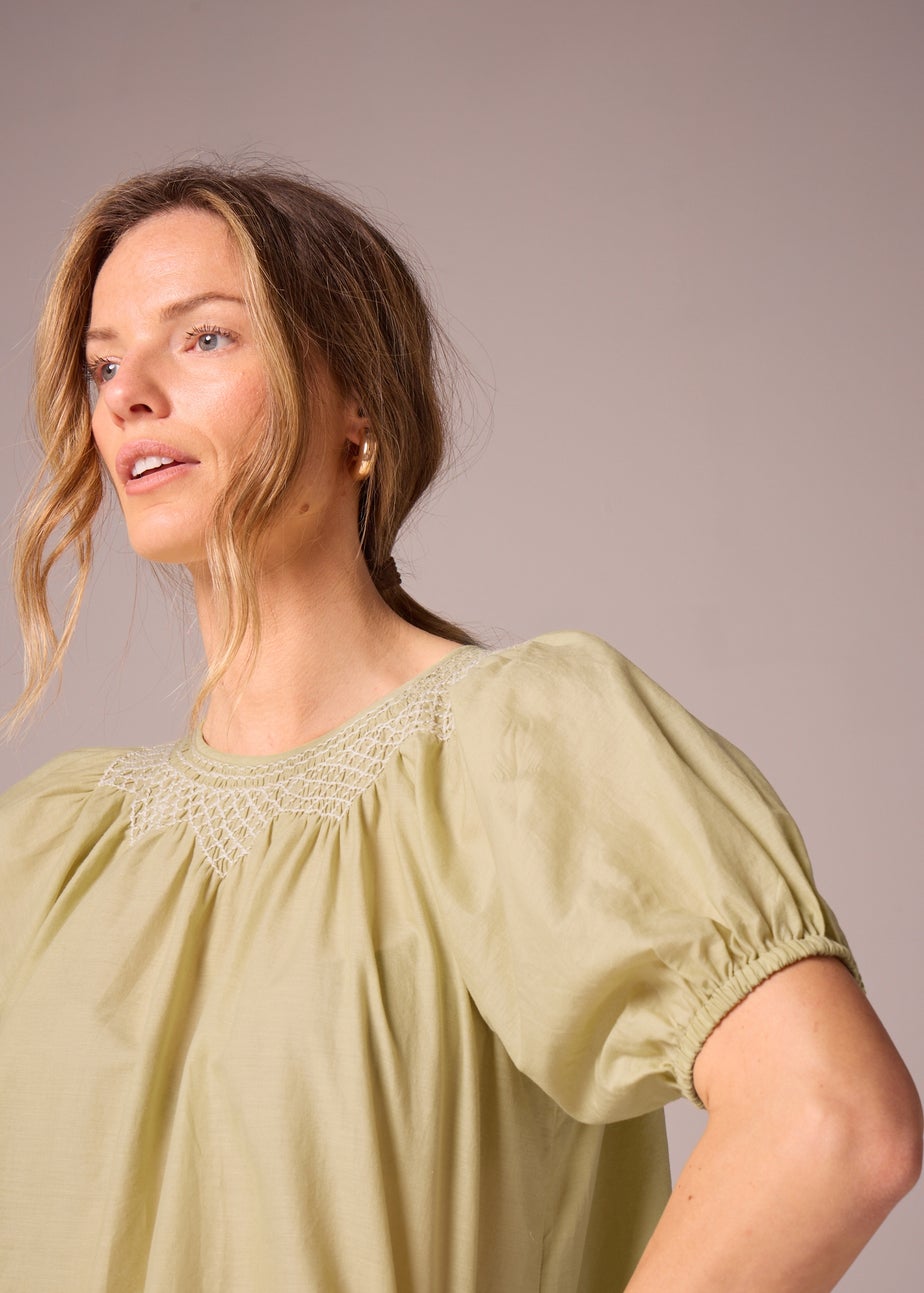 Et Vous Lime Embroidered Blouse