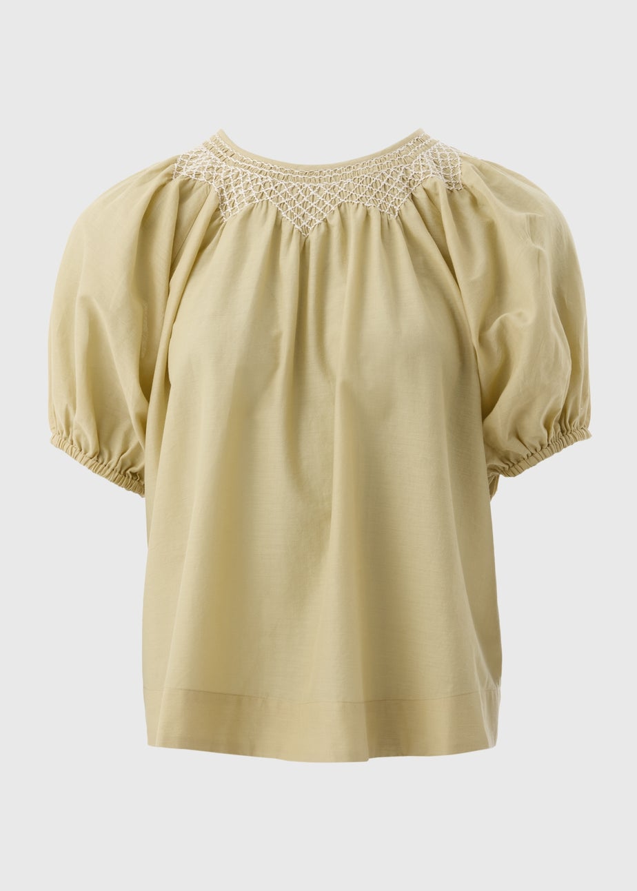 Et Vous Lime Embroidered Blouse