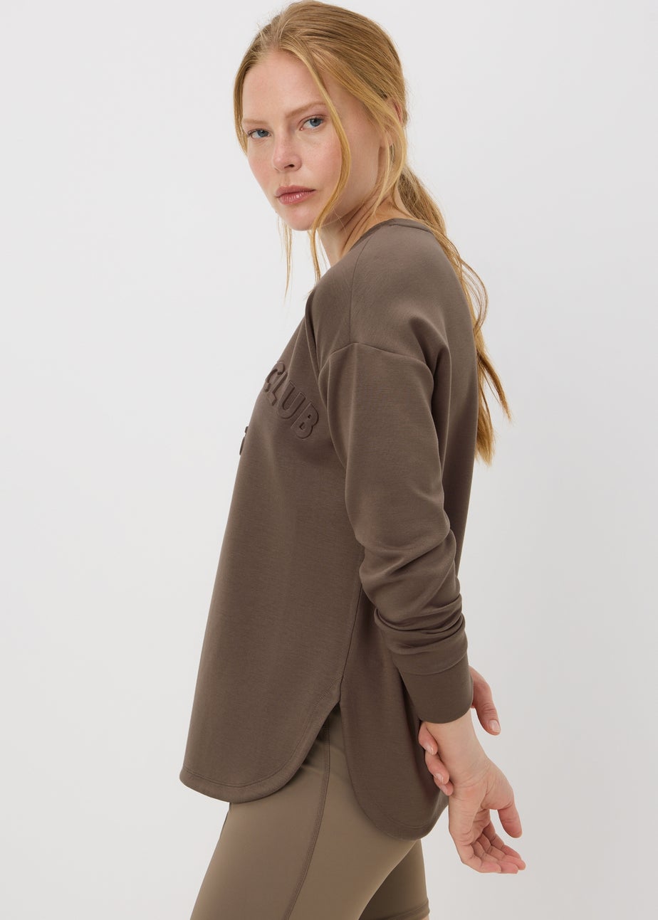 Souluxe Brown Embossed Sweatshirt