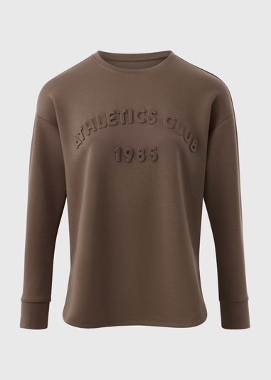 Souluxe Brown Embossed Sweatshirt