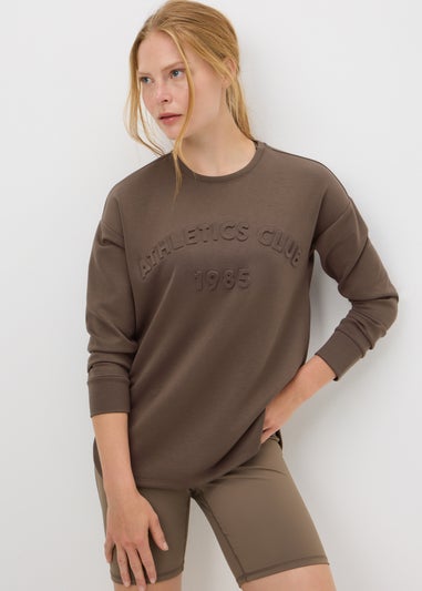 Souluxe Brown Embossed Sweatshirt