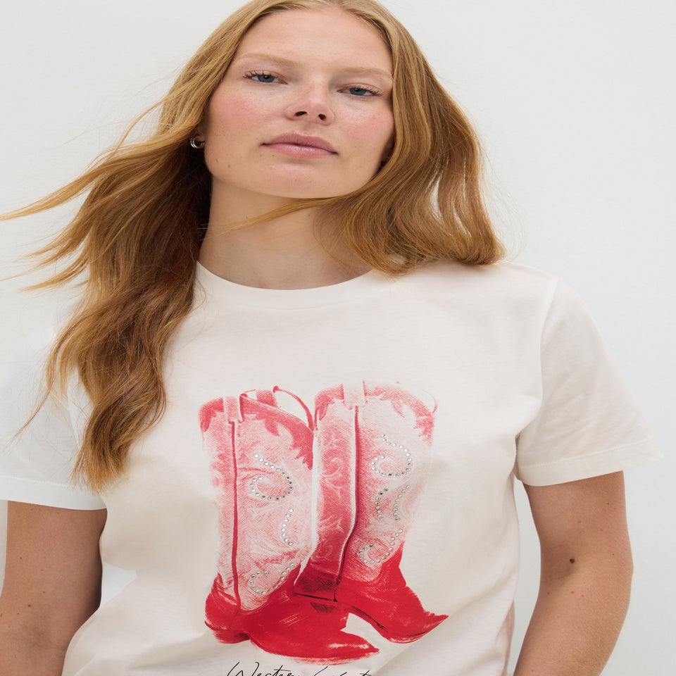 White Western Boots T-Shirt