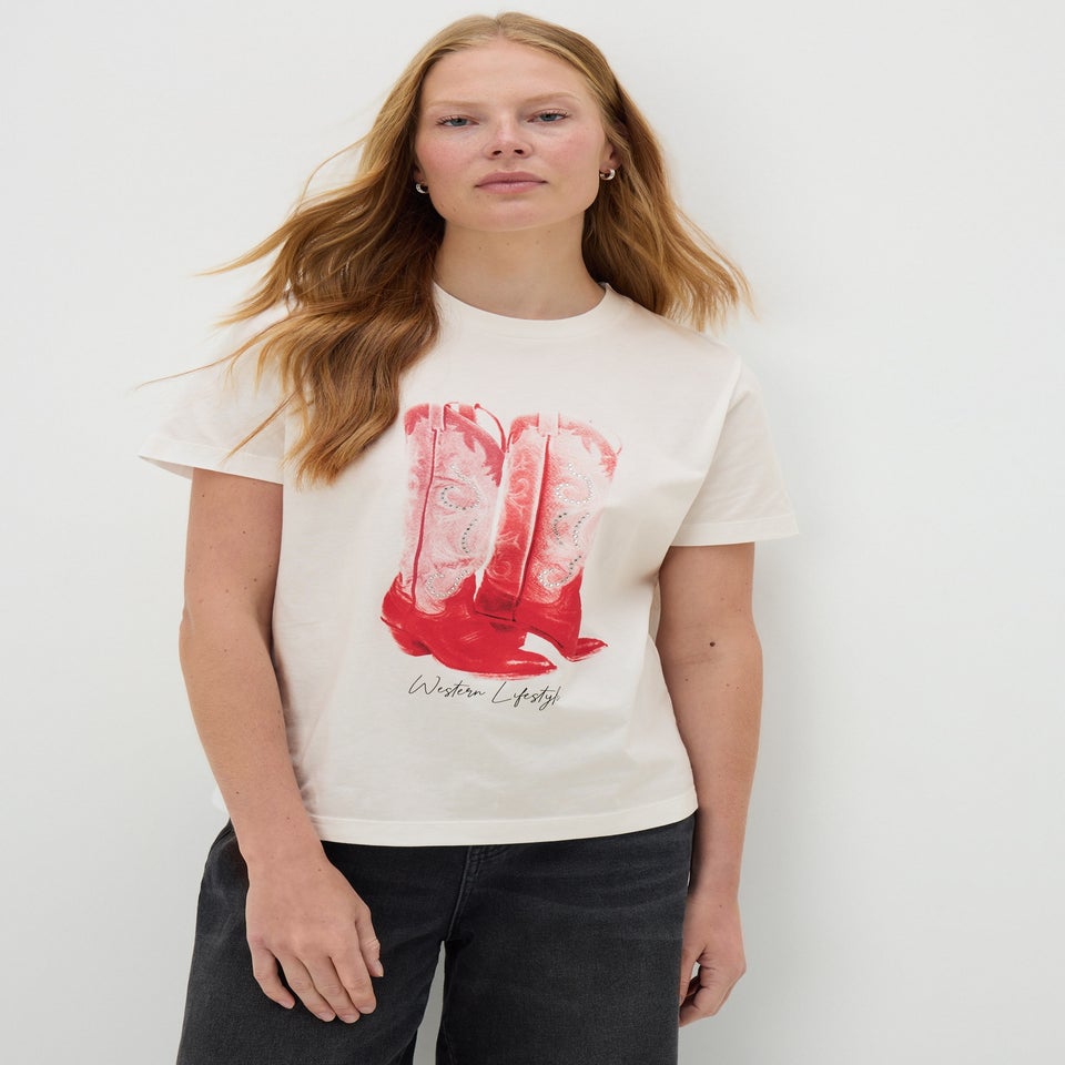 White Western Boots T-Shirt
