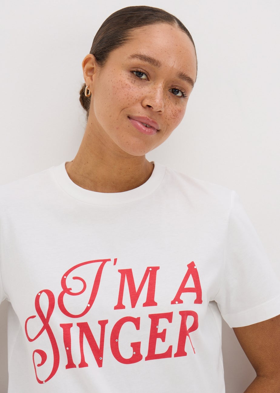 Sabrina Carpenter White I'm A Singer T-Shirt