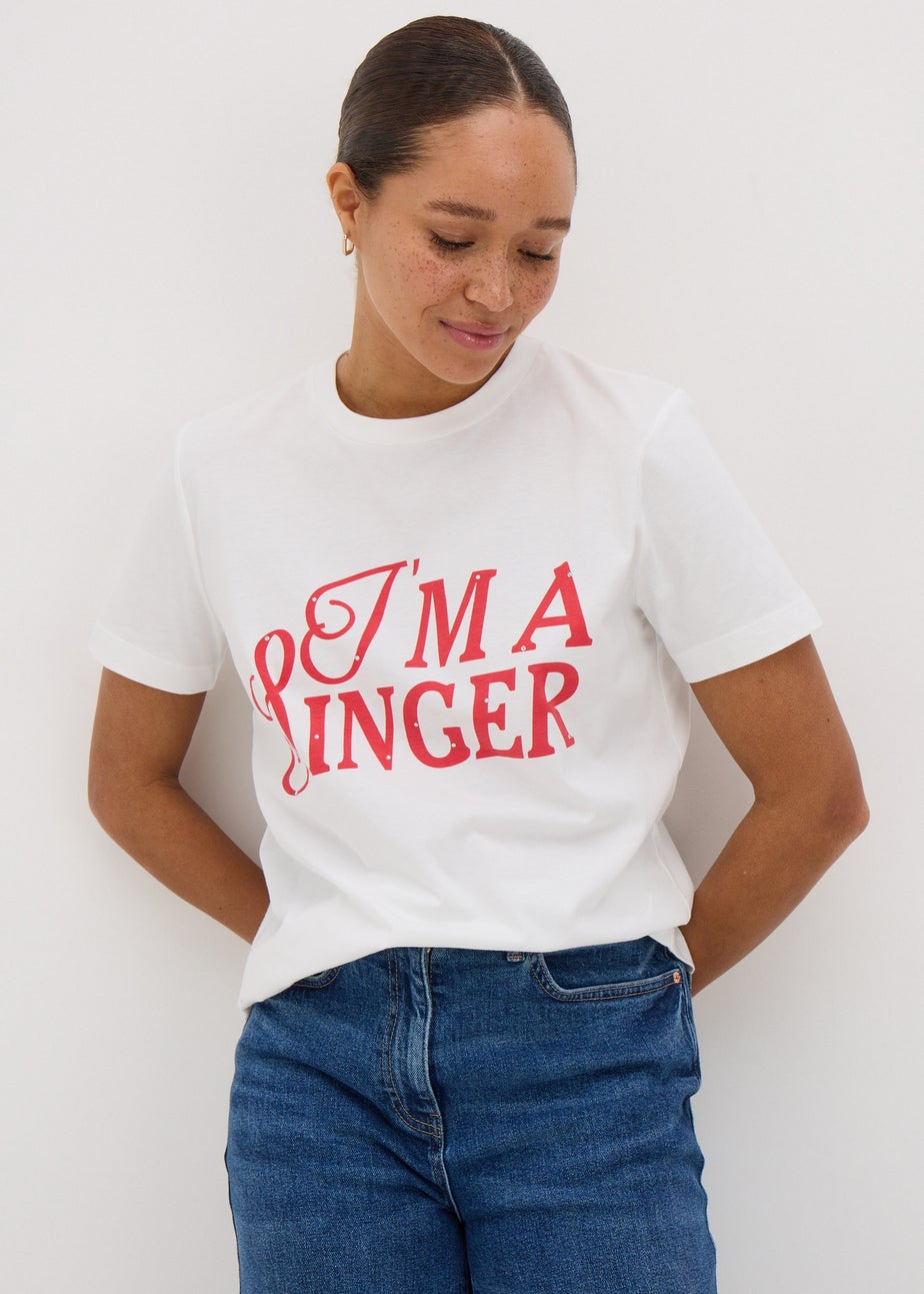 Sabrina Carpenter White I'm A Singer T-Shirt