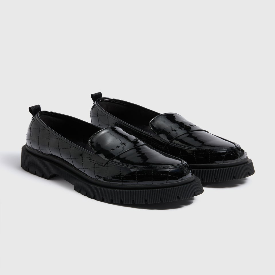Girls School Black Chunky Loafers (10 Infants - 6 Older)