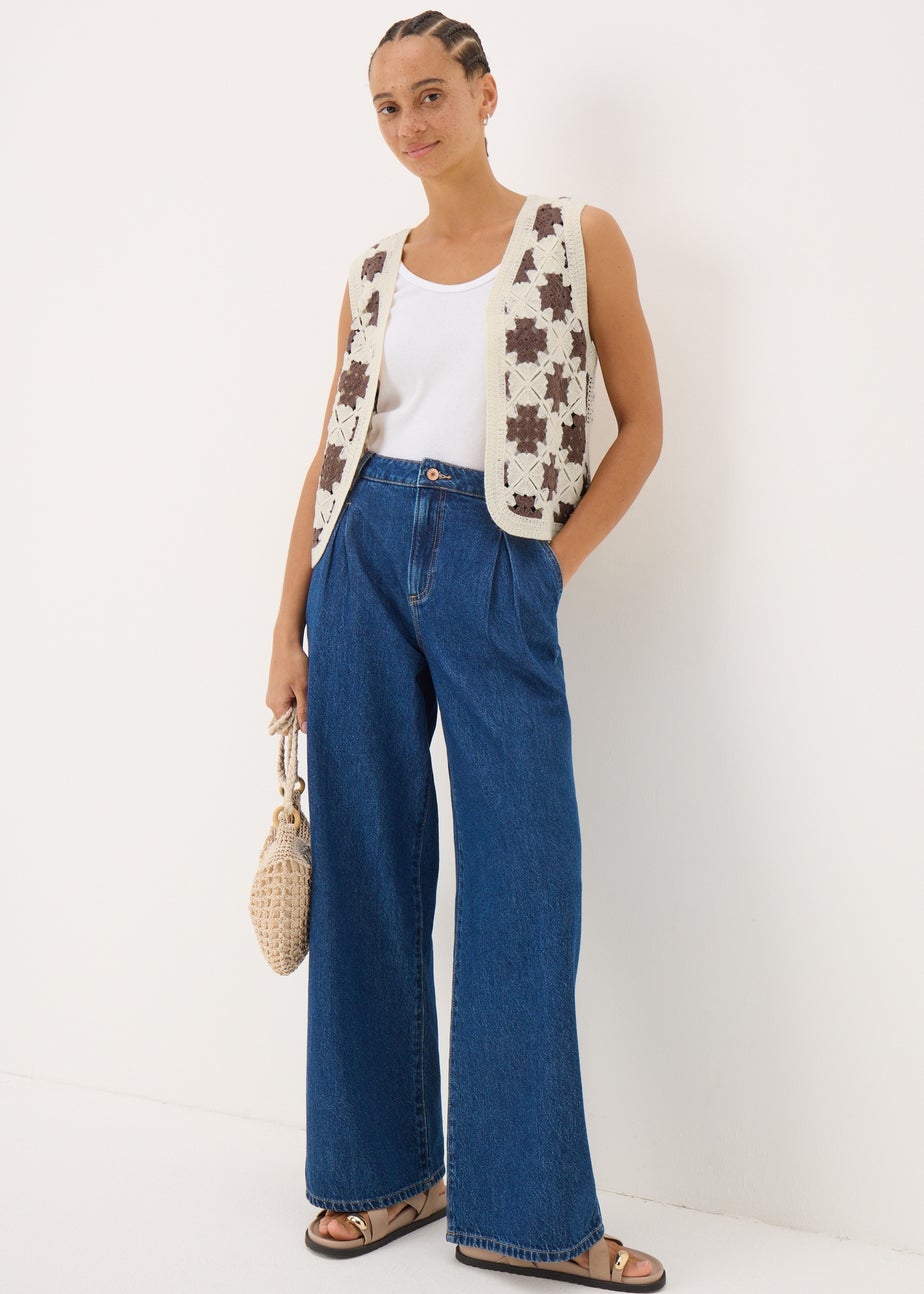 Cream Crochet Patterned Waistcoat