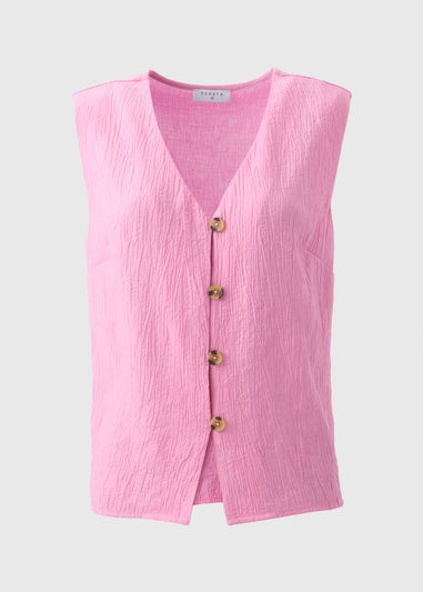 Pink Button Front Waistcoat
