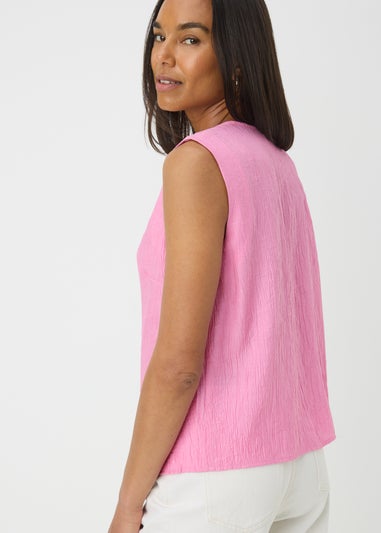 Pink Button Front Waistcoat
