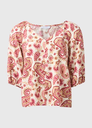 Pink Paisley Print Co Ord Blouse