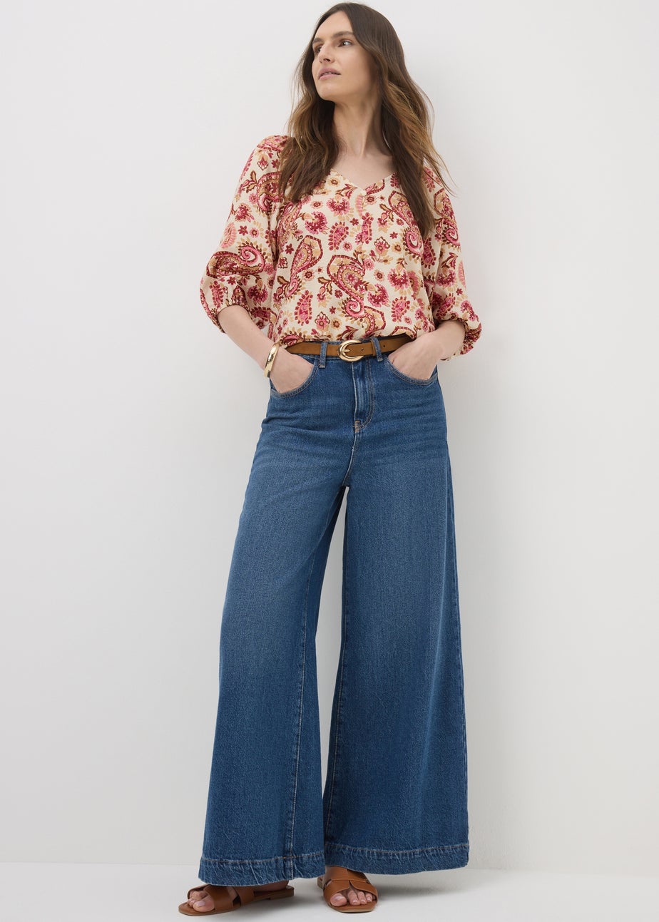 Pink Paisley Print Co Ord Blouse