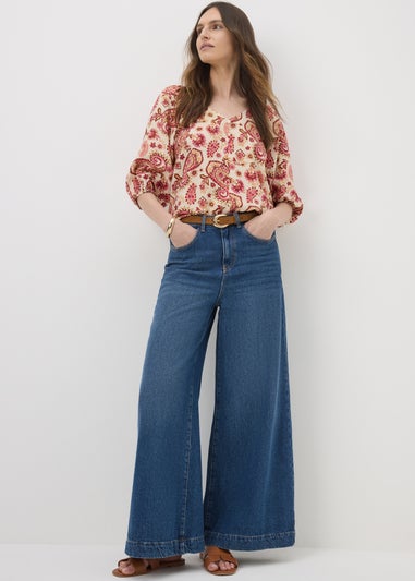 Pink Paisley Print Co Ord Blouse