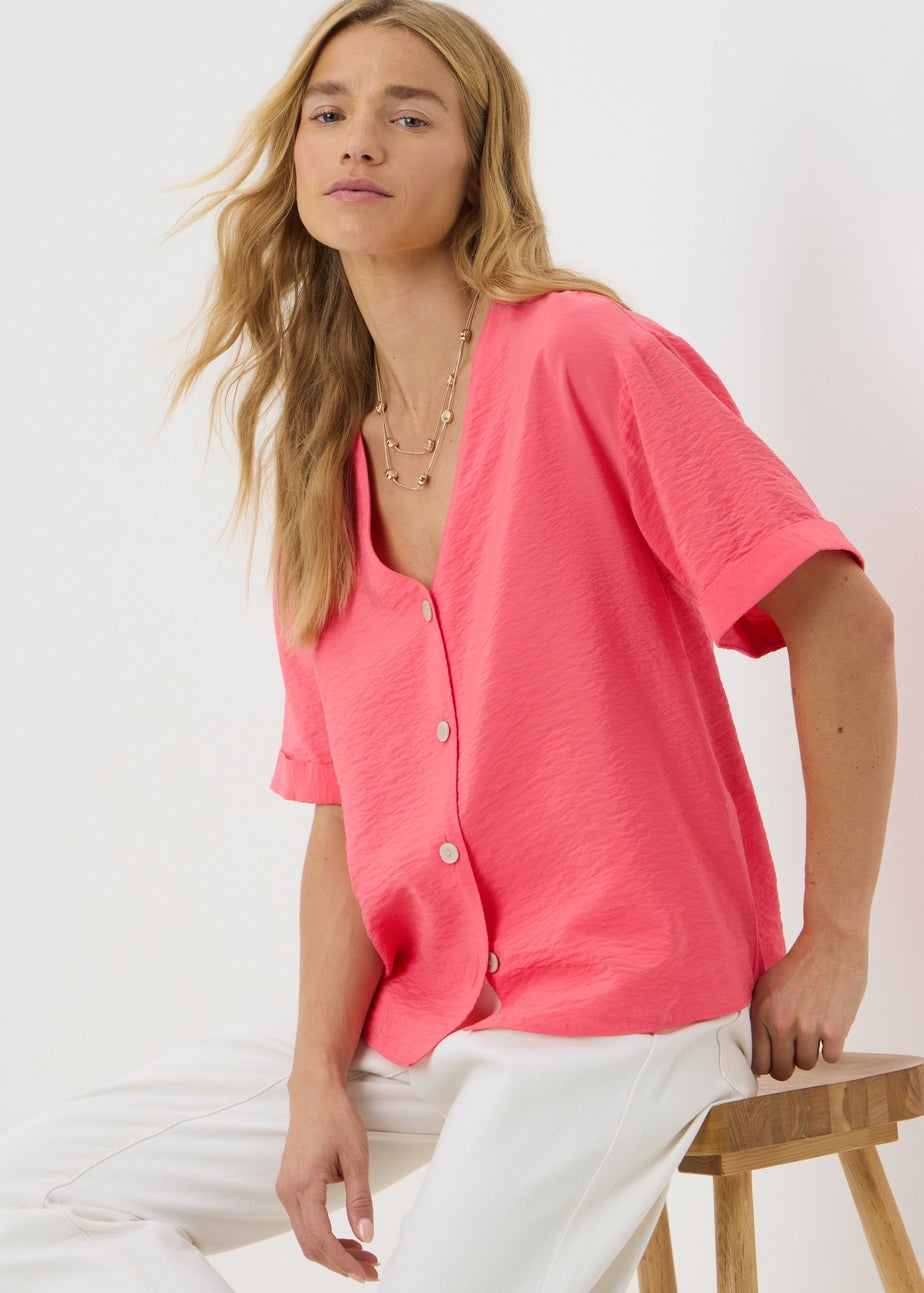 Coral Short Sleeve V-Neck Shirt