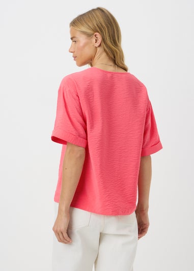Coral Short Sleeve V-Neck Shirt