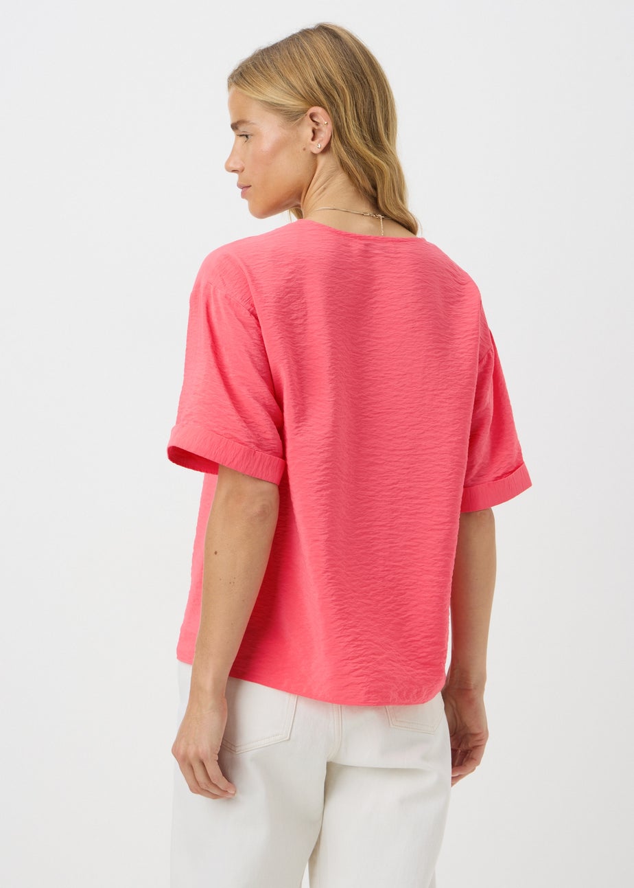 Coral Short Sleeve V-Neck Shirt